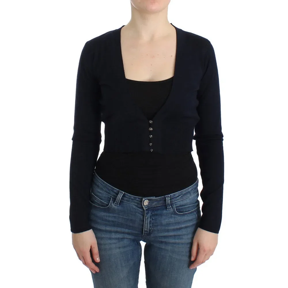 Cavalli Black cropped wool cardigan